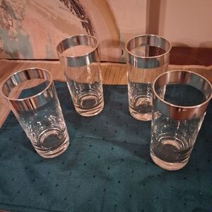 4 Silver Vintage Glasses